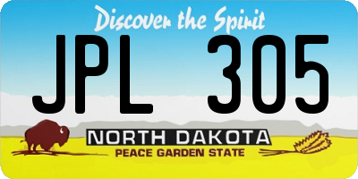 ND license plate JPL305