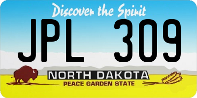 ND license plate JPL309