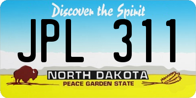 ND license plate JPL311