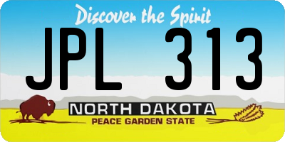 ND license plate JPL313