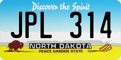ND license plate JPL314