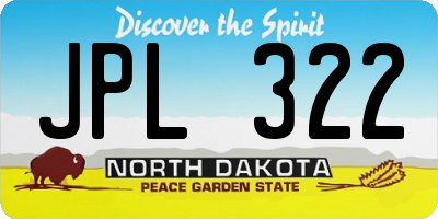 ND license plate JPL322
