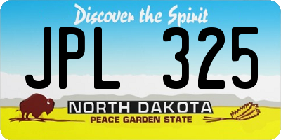 ND license plate JPL325