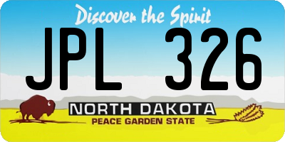 ND license plate JPL326