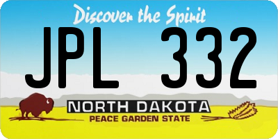 ND license plate JPL332