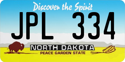 ND license plate JPL334