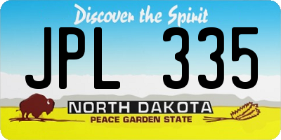 ND license plate JPL335