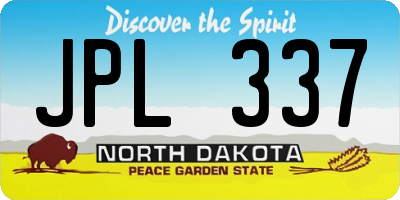 ND license plate JPL337