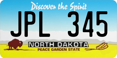 ND license plate JPL345