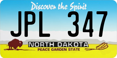 ND license plate JPL347
