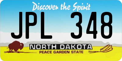 ND license plate JPL348