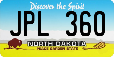 ND license plate JPL360