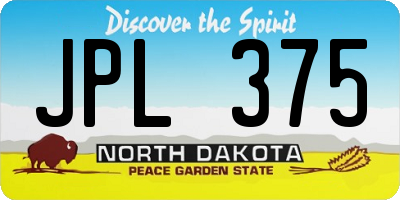 ND license plate JPL375