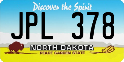 ND license plate JPL378