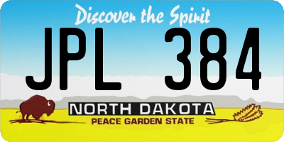 ND license plate JPL384