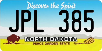 ND license plate JPL385