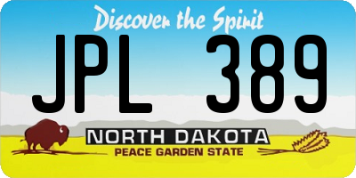 ND license plate JPL389