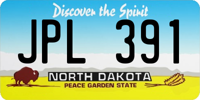 ND license plate JPL391