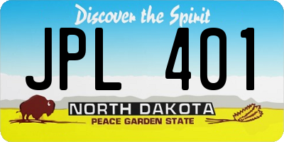 ND license plate JPL401