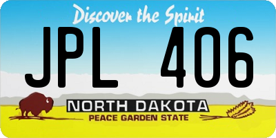 ND license plate JPL406