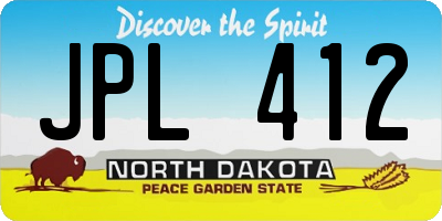 ND license plate JPL412
