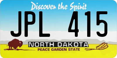 ND license plate JPL415