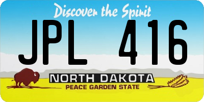 ND license plate JPL416
