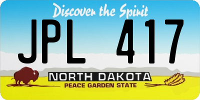 ND license plate JPL417