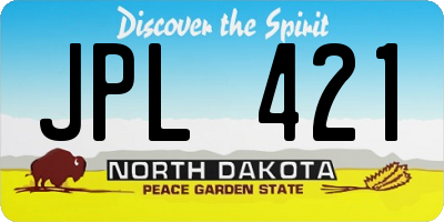 ND license plate JPL421