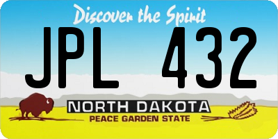 ND license plate JPL432