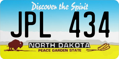 ND license plate JPL434