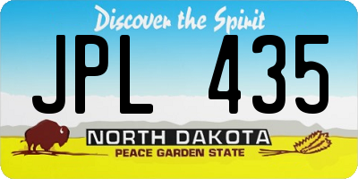 ND license plate JPL435