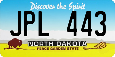 ND license plate JPL443