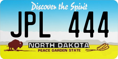 ND license plate JPL444