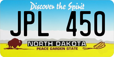 ND license plate JPL450