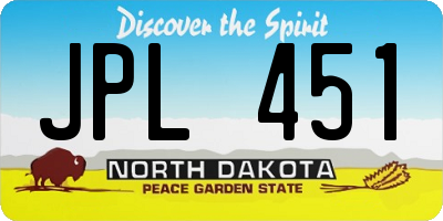 ND license plate JPL451