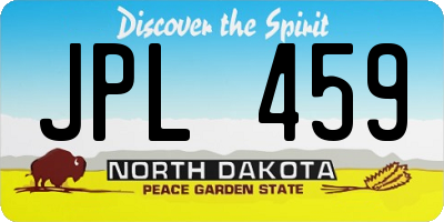 ND license plate JPL459