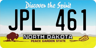 ND license plate JPL461