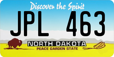 ND license plate JPL463