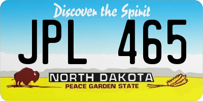 ND license plate JPL465
