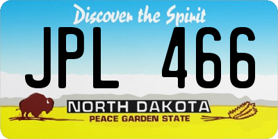 ND license plate JPL466