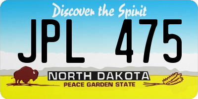 ND license plate JPL475