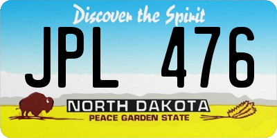 ND license plate JPL476