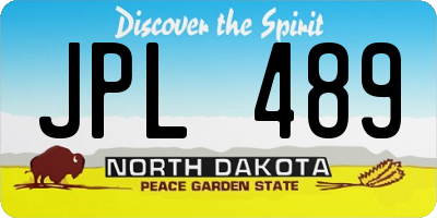ND license plate JPL489