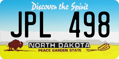 ND license plate JPL498