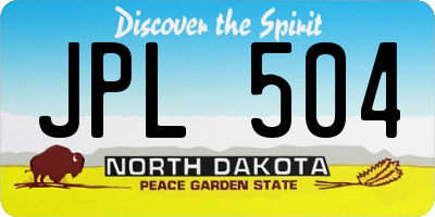 ND license plate JPL504