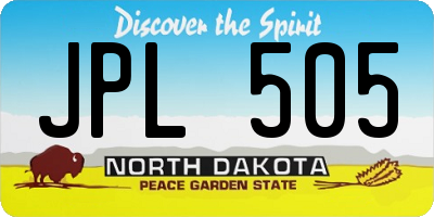 ND license plate JPL505