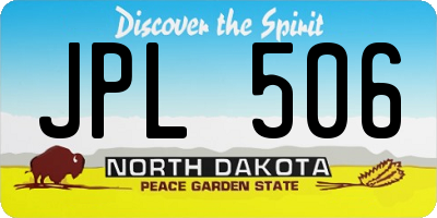 ND license plate JPL506