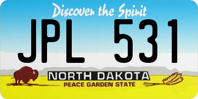 ND license plate JPL531
