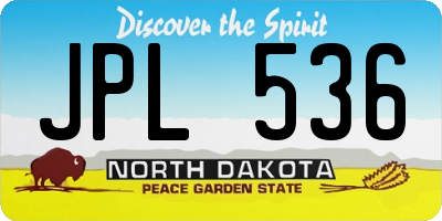 ND license plate JPL536